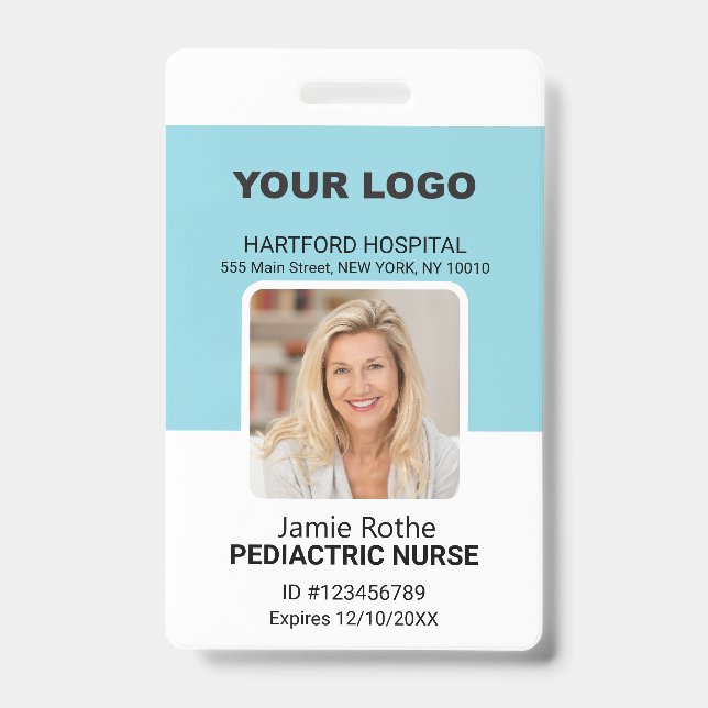 Pediatric Nurse Photo Logo Badge (Front)