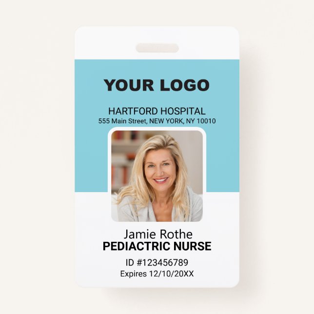 Pediatric Nurse Photo Logo Badge (Front)
