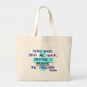 Pediatric Nurse PICU, funny nurse gifts Large Tote Bag