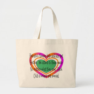 pediatric nurse poem heart large tote bag
