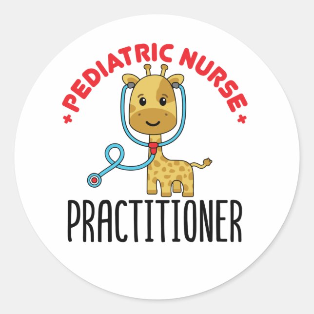 Pediatric Nurse Practitioner NP Classic Round Sticker (Front)