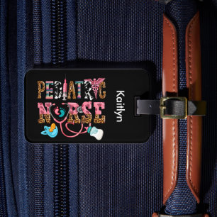 Pediatric Nurse Southwestern Typography Luggage Tag