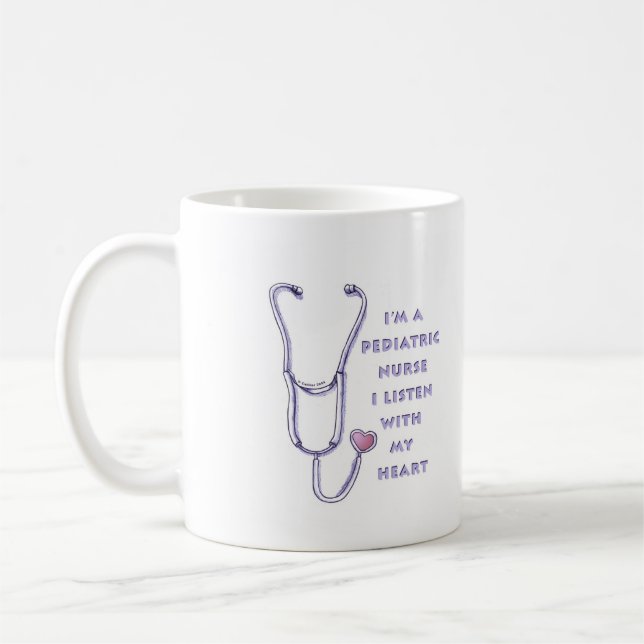 Pediatric Nurse Stethoscope Coffee Mug (Left)
