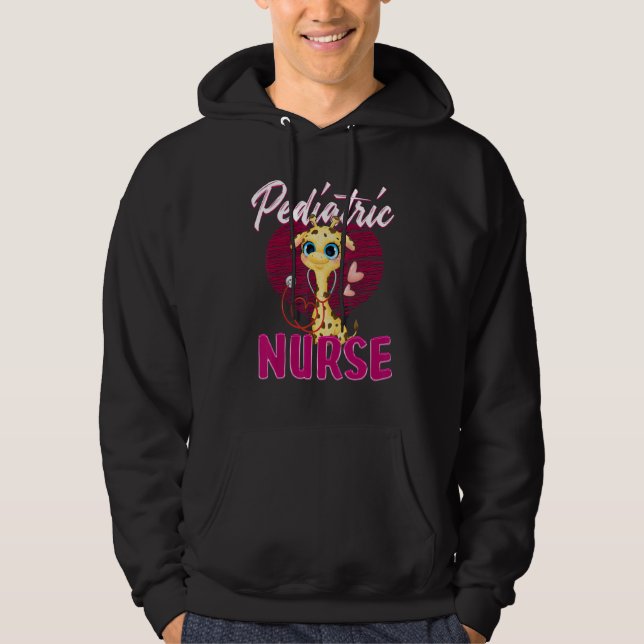 Pediatric Nurse TShirt RN Shirt Pediatrics Giraffe (Front)