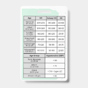 Pediatric Nurse Vital Signs Badge Buddy