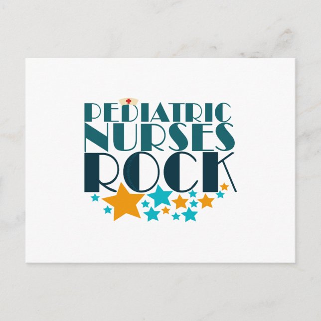 Pediatric Nurses Rock Postcard (Front)