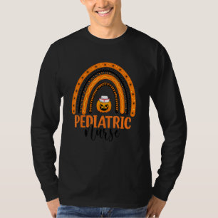 Pediatric Nursing Halloween Pumpkin Rainbow Pediat T-Shirt