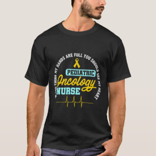 Pediatric Oncology Nurse Rn Ribbon Ekg Cancer Nurs T-Shirt