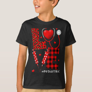 Pediatric Peds Nurse Valentines Day Love Heart Ste T-Shirt
