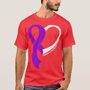 Pediatric Stroke Awareness Hope Love Heart Ribbon T-Shirt
