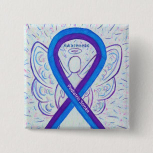 Pediatric Stroke Awareness Ribbon Angel Pin