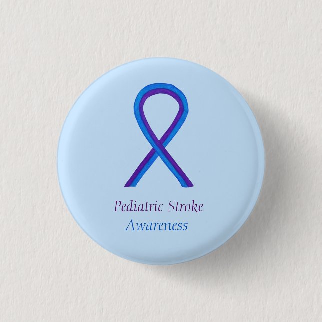 Pediatric Stroke Awareness Ribbon Custom Pin (Front)