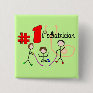 Pediatrician #1 Adorable Kids Design Gifts 2 Inch Square Button