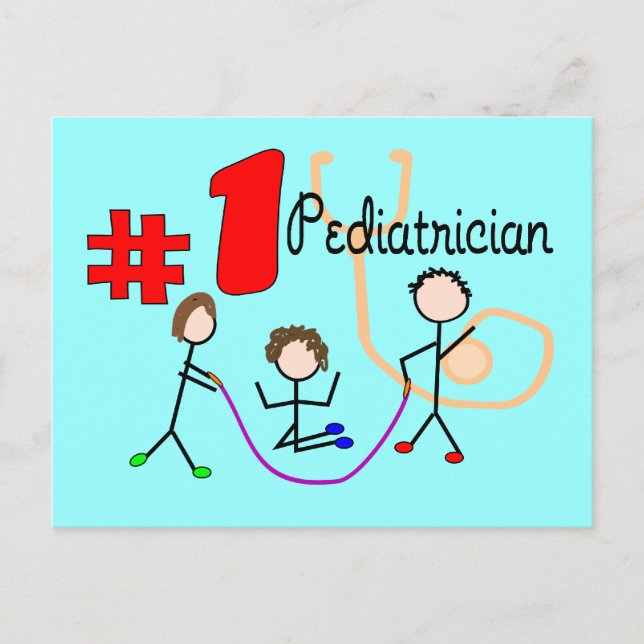 Pediatrician #1 Adorable Kids Design Gifts Postcard (Front)