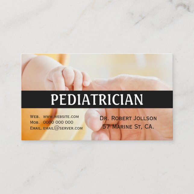 Pediatrician Appointment Business Card Blue (Front)