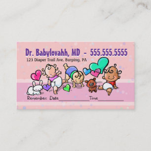 Pediatrician.Baby Doctor.Clinic.Appointment remind Appointment Card