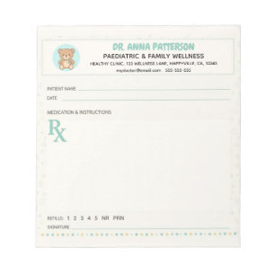 Pediatrician Doctor Prescription Notepad