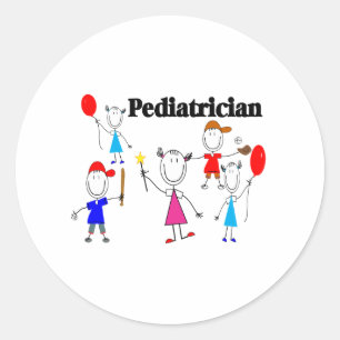 Pediatrician Gifts Kids Stickpeople Designs Classic Round Sticker