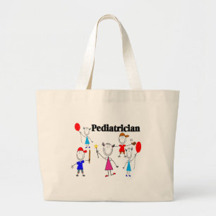 Pediatrician Gifts Kids Stickpeople Designs Large Tote Bag
