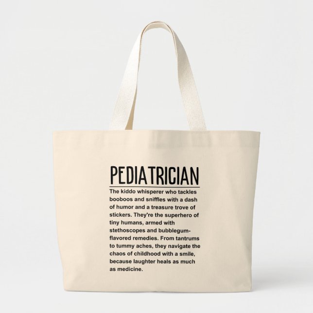 Pediatrician  large tote bag (Front)