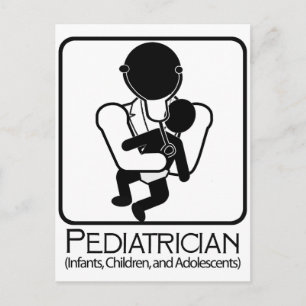 Pediatrician  LOGO - doctor to infants, children Postcard