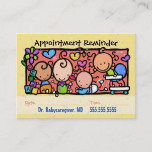 Pediatrician.Midwife.Appointment reminder. Appointment Card
