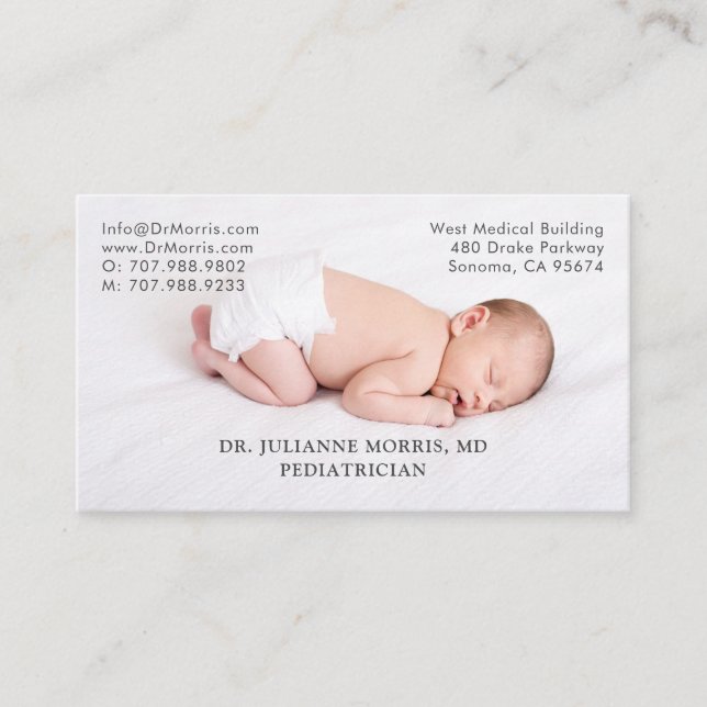 Pediatrician Nouveau-né bébé Carte de visite photo (Devant)