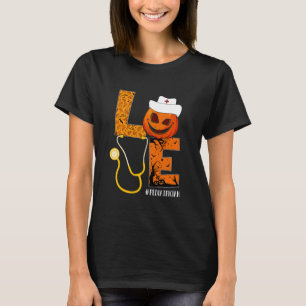 Pediatrician Nurse Love Nurse Life Halloween Pumpk T-Shirt