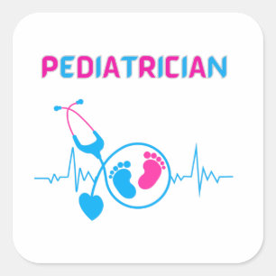 Pediatrician, pediatrician doctor, child doctor,   square sticker
