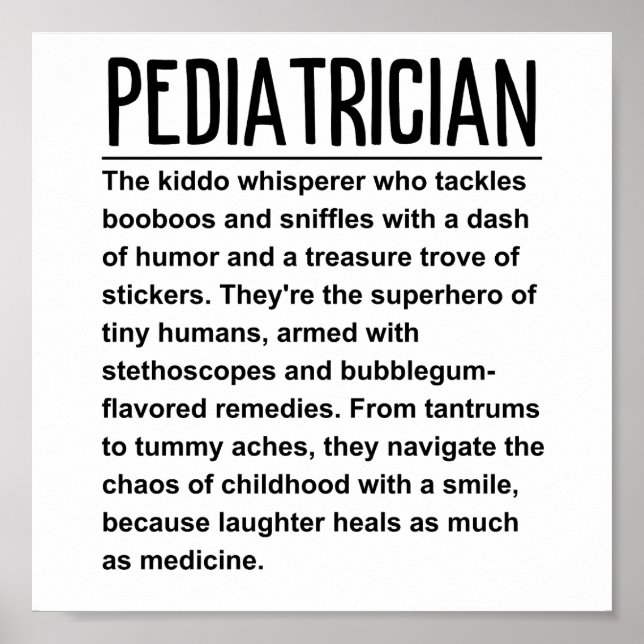 Pediatrician  poster (Front)