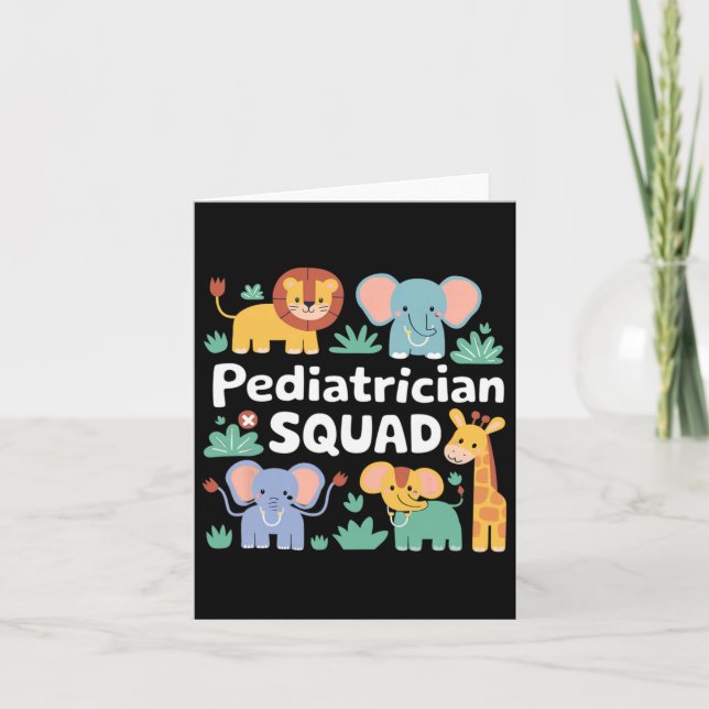 Pediatrician Squad Safari Animals Appreciation  Card (Front)