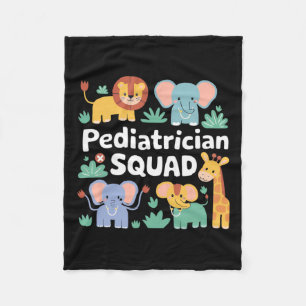 Pediatrician Squad Safari Animals Appreciation  Fleece Blanket