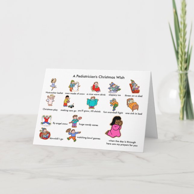 Pediatrician's Merry Christmas Holiday Card (Front)