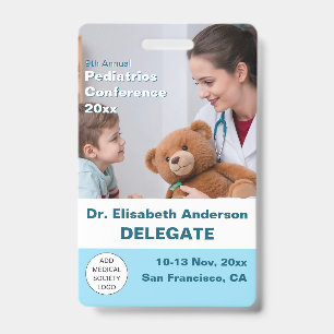 Pediatrics Child Physician Medical Conference Badge