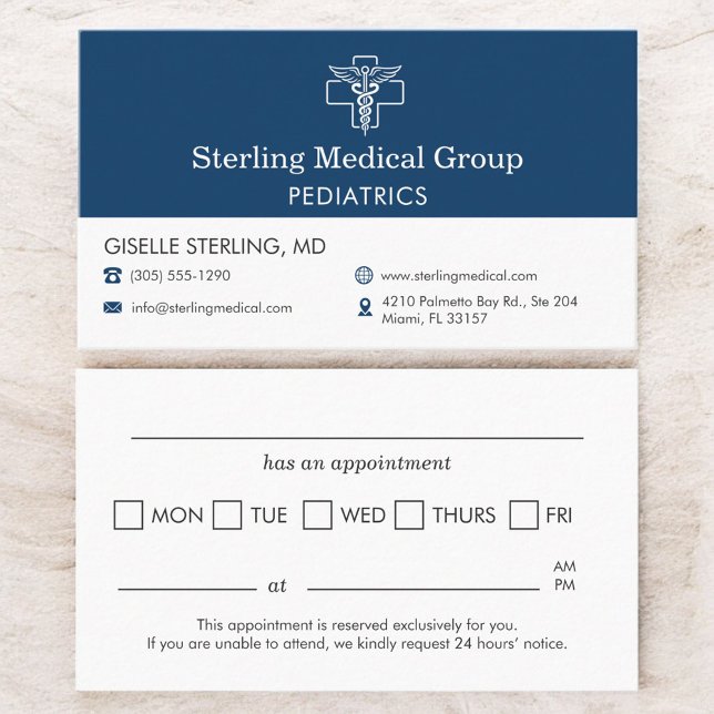 Pediatrics Doctor Office Appointment Business Card (Creator Uploaded)
