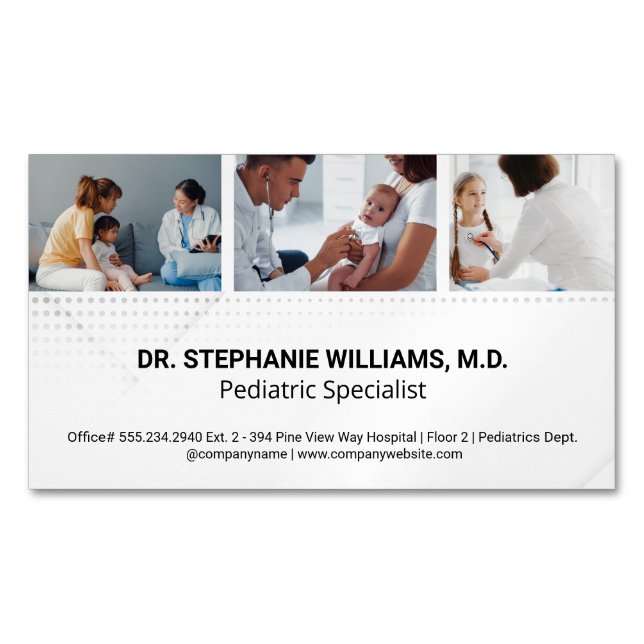 Pediatrics | Medical Health Care Workers Magnetic Business Card (Front)