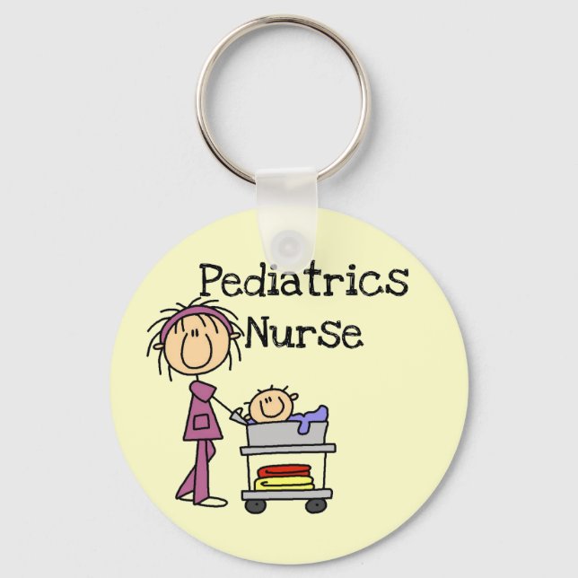 Pediatrics Nurse T-shirts and Gifts Keychain (Front)