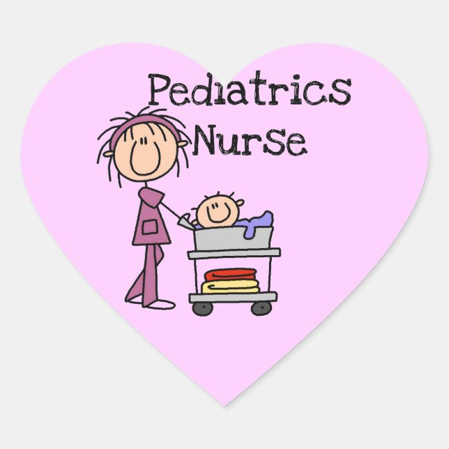 Pediatrics Nurse Tshirts and Gifts Heart Sticker (Front)