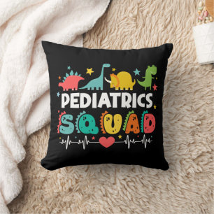 Pediatrics Squad Dinosaur Nurse Medical Team Funny Throw Pillow