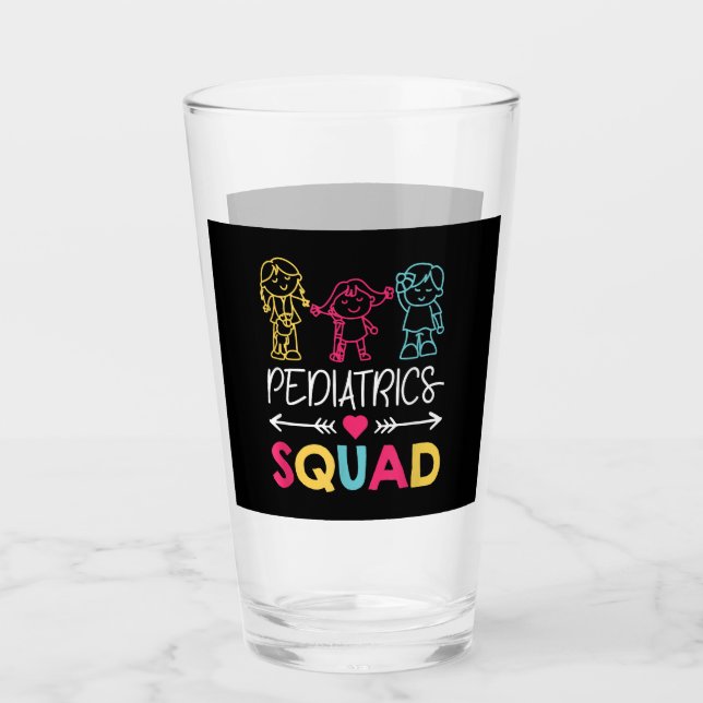 Pediatrics Squad Nurse Cute Glass (Front)