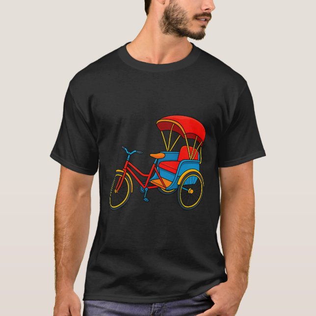 Pedicab Cycle Rickshaw Bike Taxi Premium Tri-blend T-Shirt (Front)
