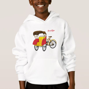 Pedicab rickshaw cartoon illustration