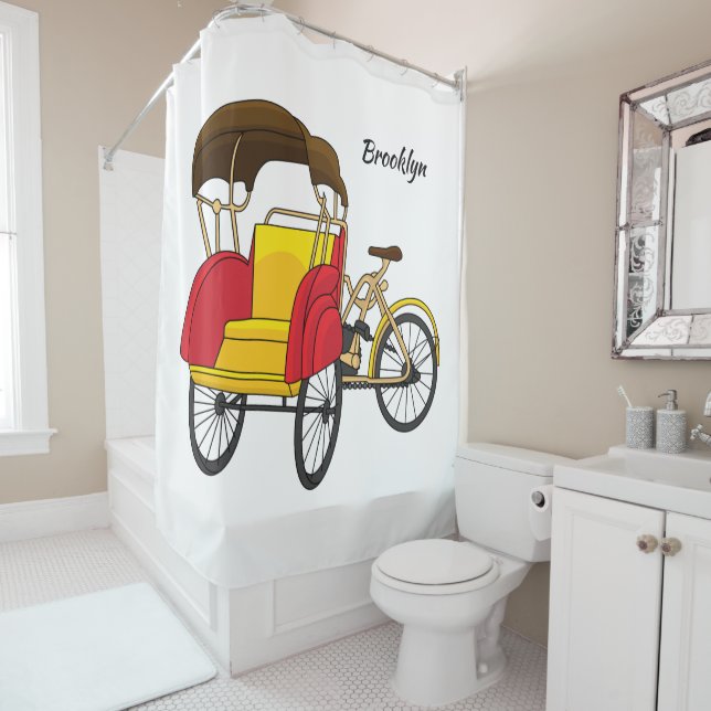 Pedicab rickshaw cartoon illustration  (In Situ)