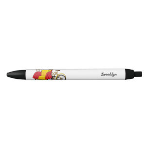 Pedicab rickshaw cartoon illustration black ink pen