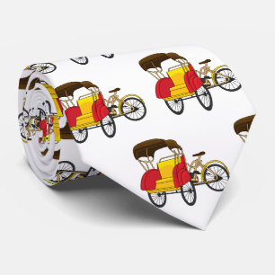 Pedicab rickshaw cartoon illustration tie