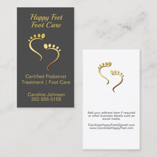 Pedicure Foot Care Chiropodist Podiatrist  Business Card (Front/Back)