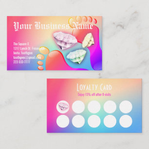 Pedicure rhinestone Custom Loyalty Punch Business Business Card