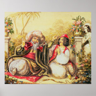 Pedrillo plying Osmin with drink Poster