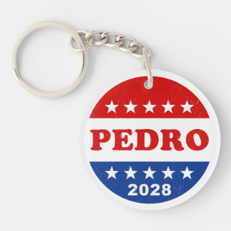 Pedro 2028 Vintage Red White Blue Voter Keychain