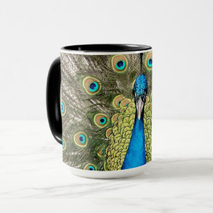 Pedro Peacock Feathers Colourful Wild Bird Peafowl Mug